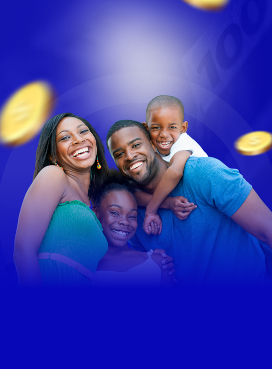 Família feliz representando antecipação FGTS